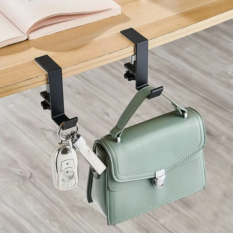 調節可能なデスクエッジフック、ゲーミングヘッドセットハンガー、バックパック収納ハンガーフック、パンチなしホルダー、2個