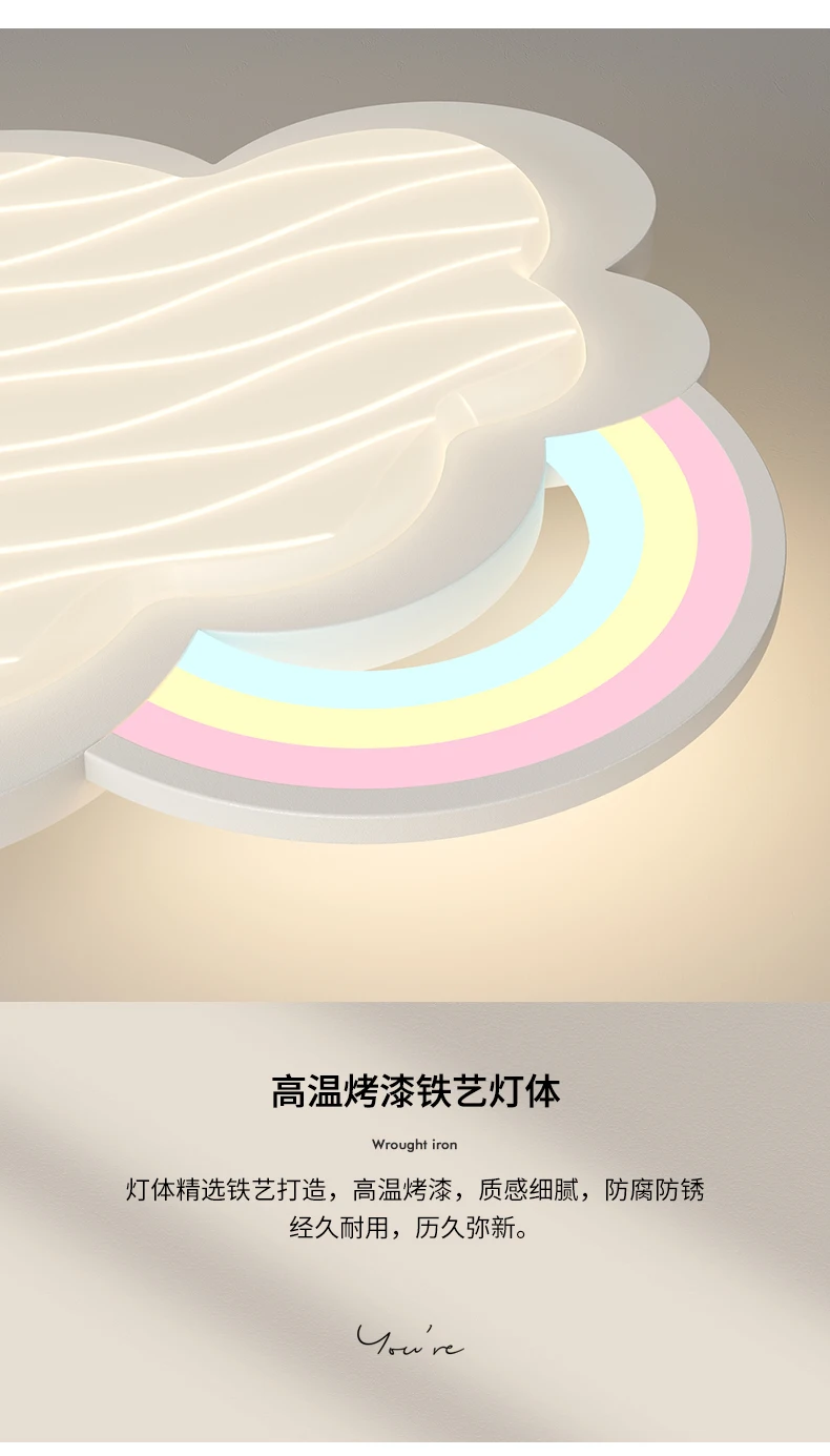 

Современные светодиодные потолочные светильники с радужным облаком для детской комнаты, люстра для спальни для мальчиков и девочек, мультяшная плафонье, детская детская лампа