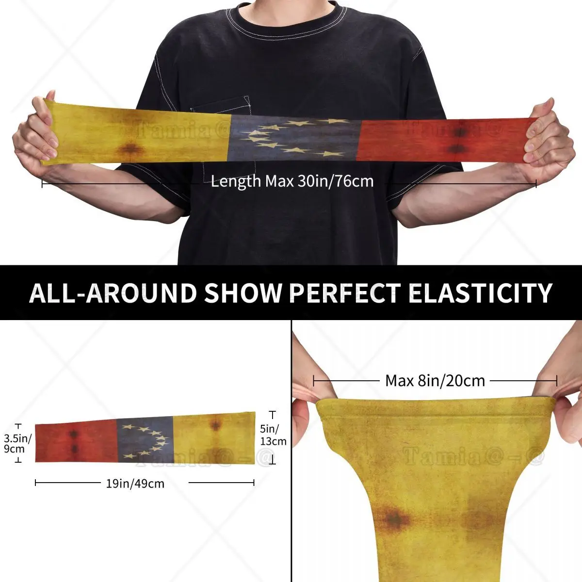ปลอกแขนกีฬา Sun UV Protection Venezuela Grunge Flag Hand Cover Cooling วิ่งตกปลาขี่จักรยานแขน