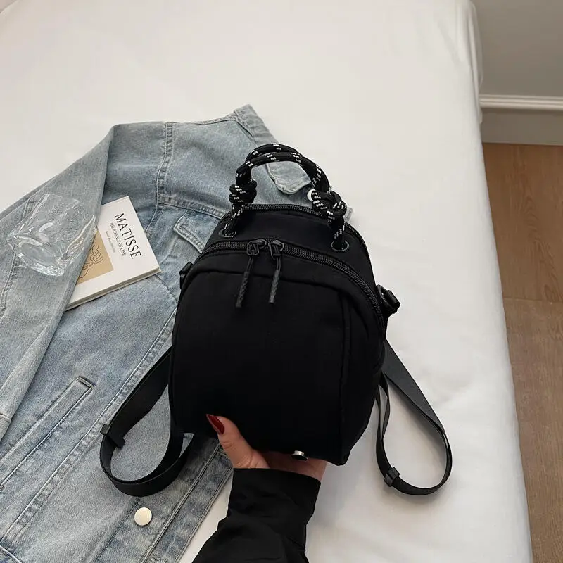 Women's Backpack with Grapefruit Contrasting Texture Crossbody Bag, Korean Style Girl Street Light Oxygen Feeling, Multi-Purpose