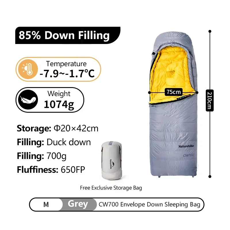 Naturehike CW400 CW700 Slaapzak Lichtgewicht Eendendons Winter Dikke Warme Ultralight Outdoor Wandelen Camping Reisuitrusting