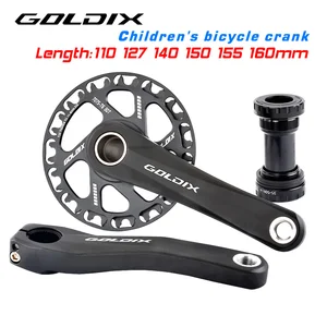 Goldix bicycle ultralight crank, BTT for children, black, 28t, 30t, 32t, 34t, 36t, 7, 8, 9, 10 speed, 110mm, 127 millimeters, 140 millimeters, 150 mm, 160 millimeters 8 Main Sales PE Sailing Speed - №5