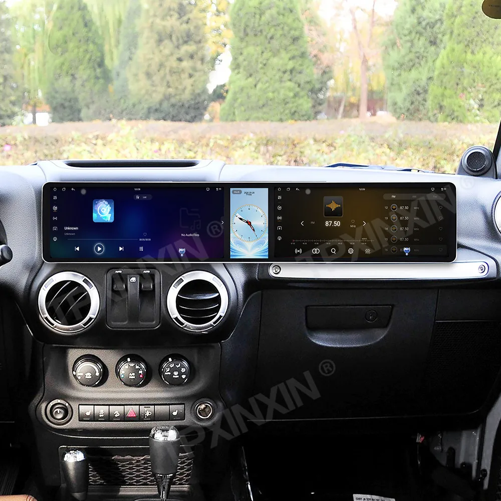 12.3+12.3 Inch Screen Car Radio For Jeep Wrangler Unlimited 2004–2017 Android GPS Navigation Multimedia Stereo Head Unit
