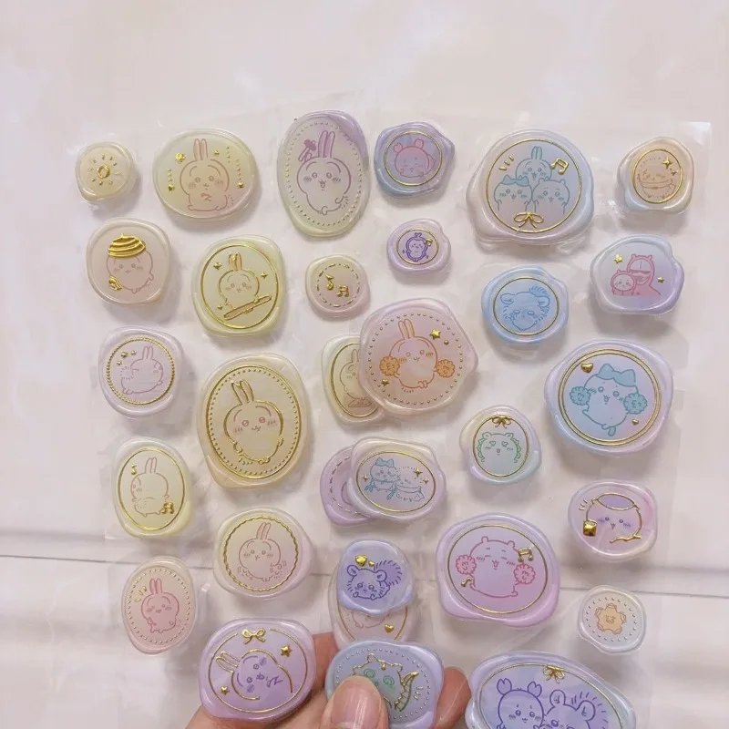 Chiikawaed Cute Cartoon Wax Seal Stickers Self‑Adhesive Decor Decals for Journal Scrapbook Notebook DIY Handcraft Stationery