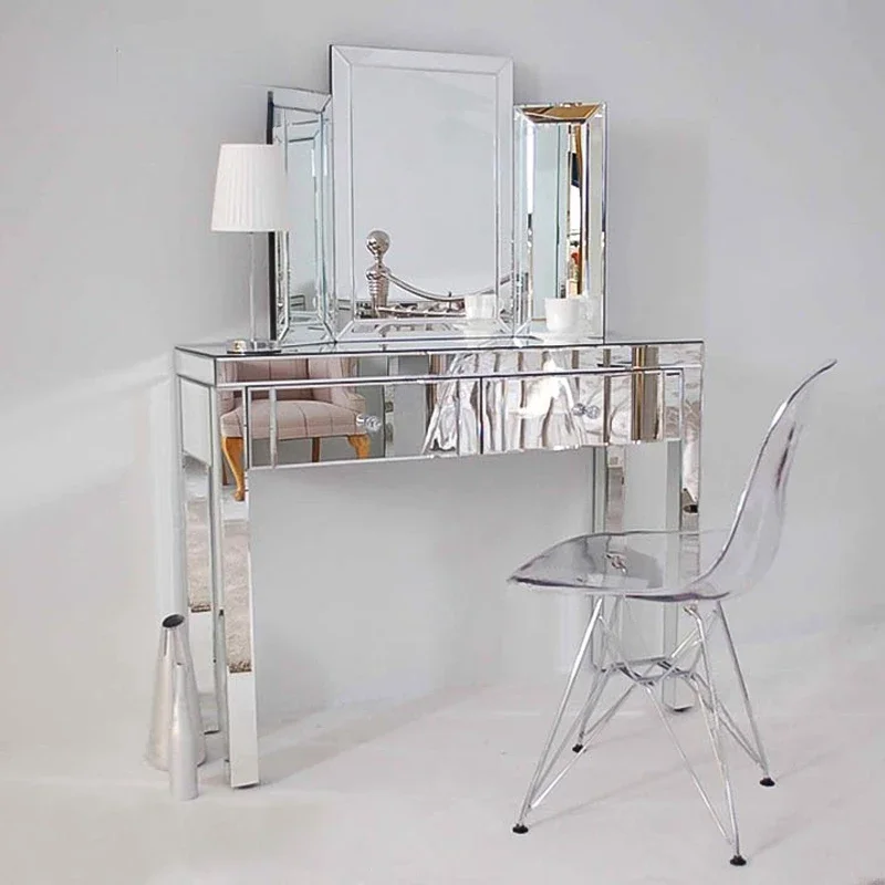 

Mirror Furniture Black Glass Mirror Dresser Makeup Table European Neo-Classical Post-Modern