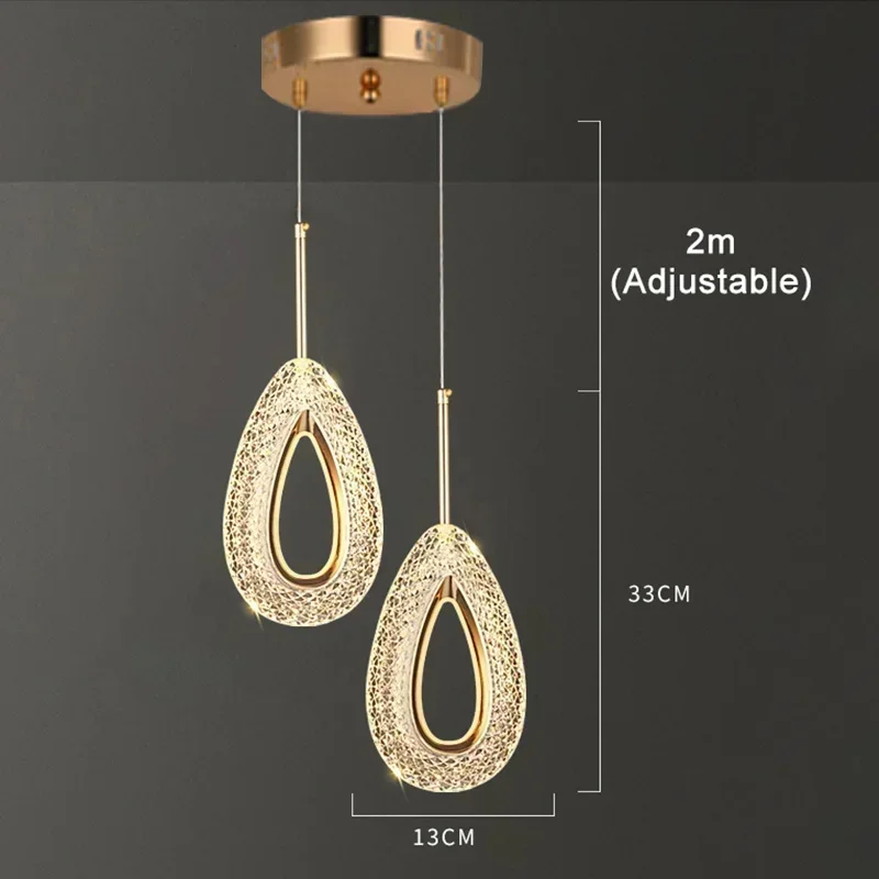 Noordse luxe plafondkroonluchter, warm licht, nachtkastje, hoogwaardige LED-kroonluchter, binnendecoratie restaurantkroonluchter
