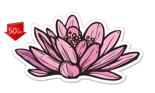 

Pink Lotus Phone Unique Window Camper Van Motor Home Bumper Waterproof Vinyl Decal Accessory Funny Retro