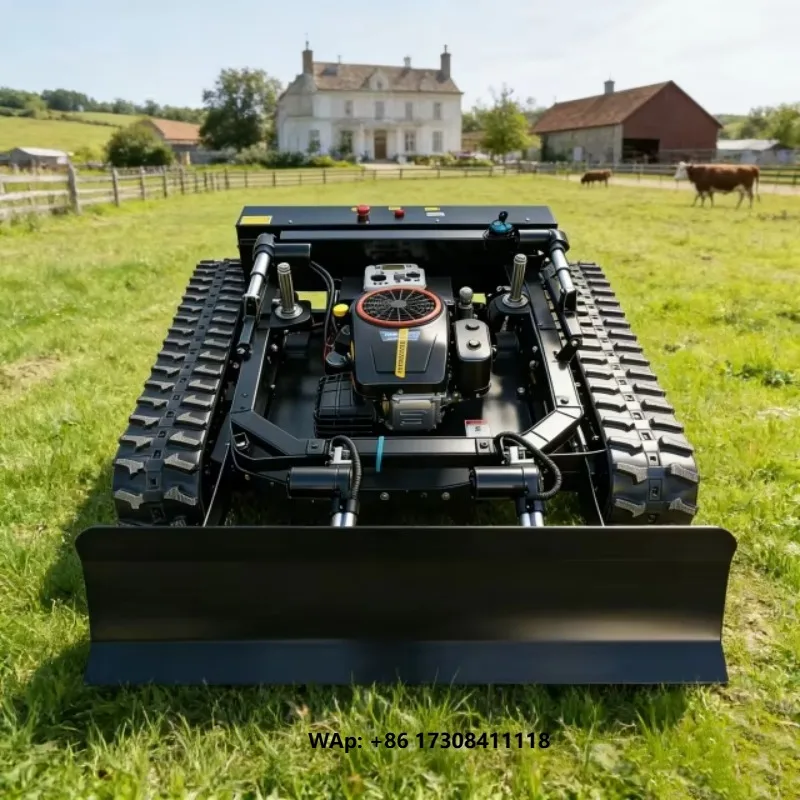 New Tracked tank Style Lawnmower CE and EPA Certified 800mm Self Propelled Wireless Remote Control Lawnmower