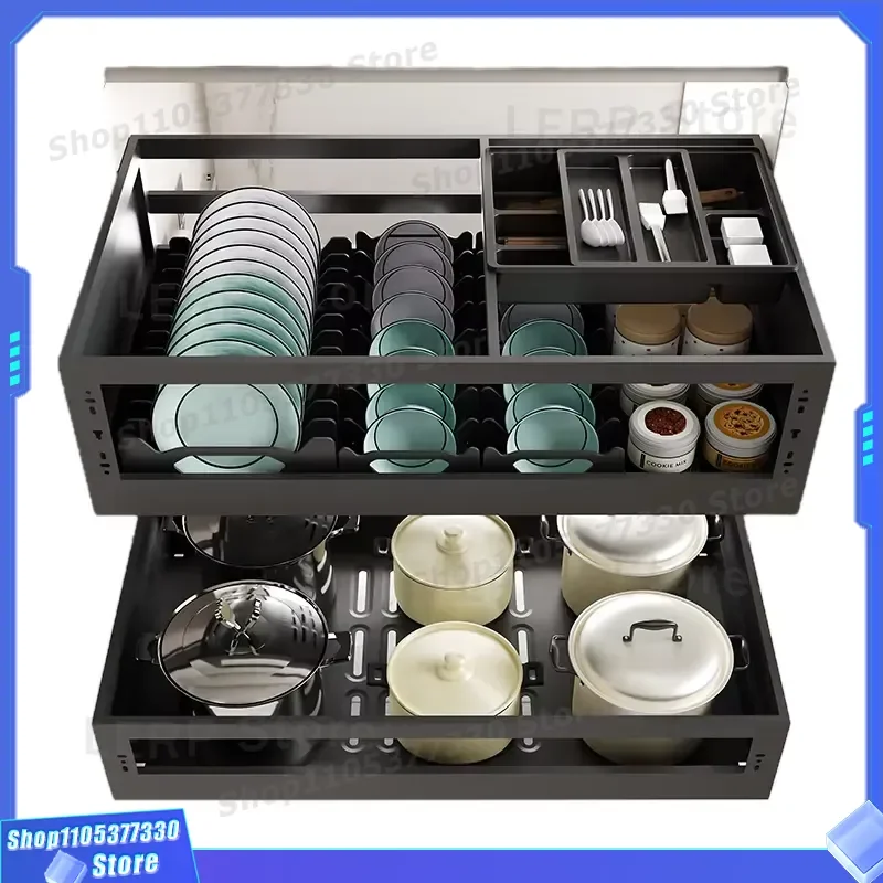 Multifunctional Kitchen Storage Basket Pull Out Drawer Organizer For Cabinet Reliable Sliding Rack Home Organization Solution
