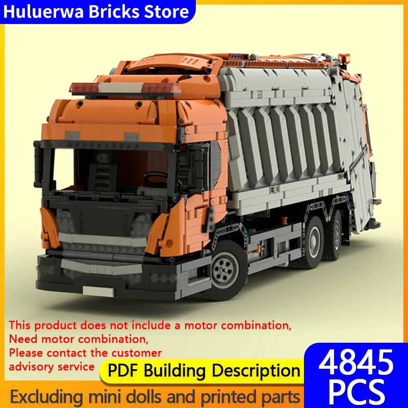 

City Car Model MOC Building Bricks L Heavy Duty Garbage Truck Modular Technology Gifts Holiday Assemble Children Toys Suit