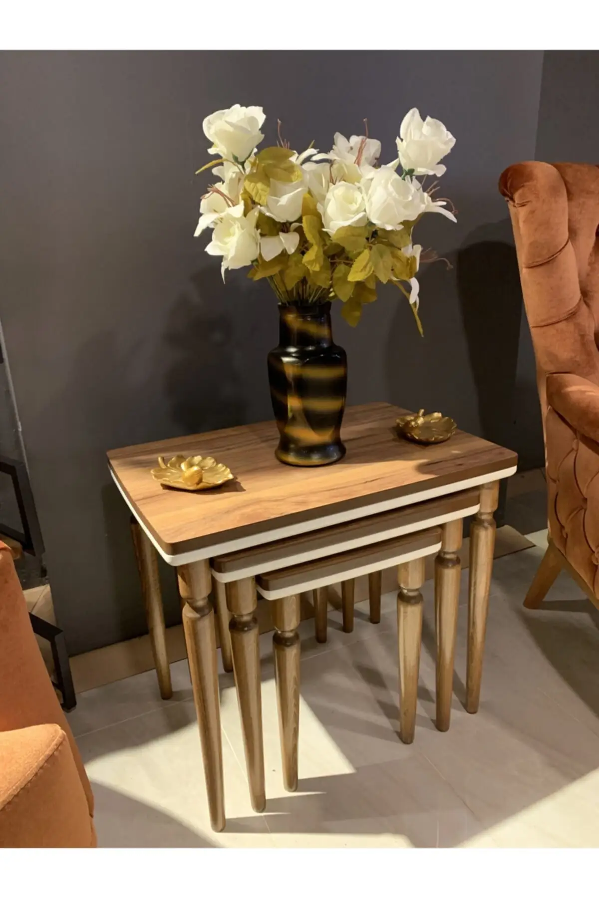 3 pcs Zigon Coffee Table Walnut coffee tables