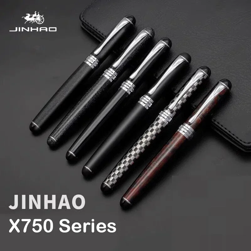 

Роскошные шариковые ручки JINHAO X750, серебристые, из нержавеющей стали, Школьные Аксессуары, подарок, канцелярские принадлежности, офисные аксессуары