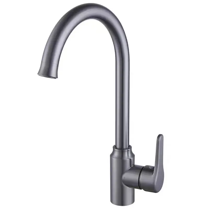 

Утолщенный кухонный смеситель, домашняя насадка, смеситель для горячей и холодной воды, монтируемый на палубе, из нержавеющей стали, серого цвета, смесители для раковины в ванной комнате