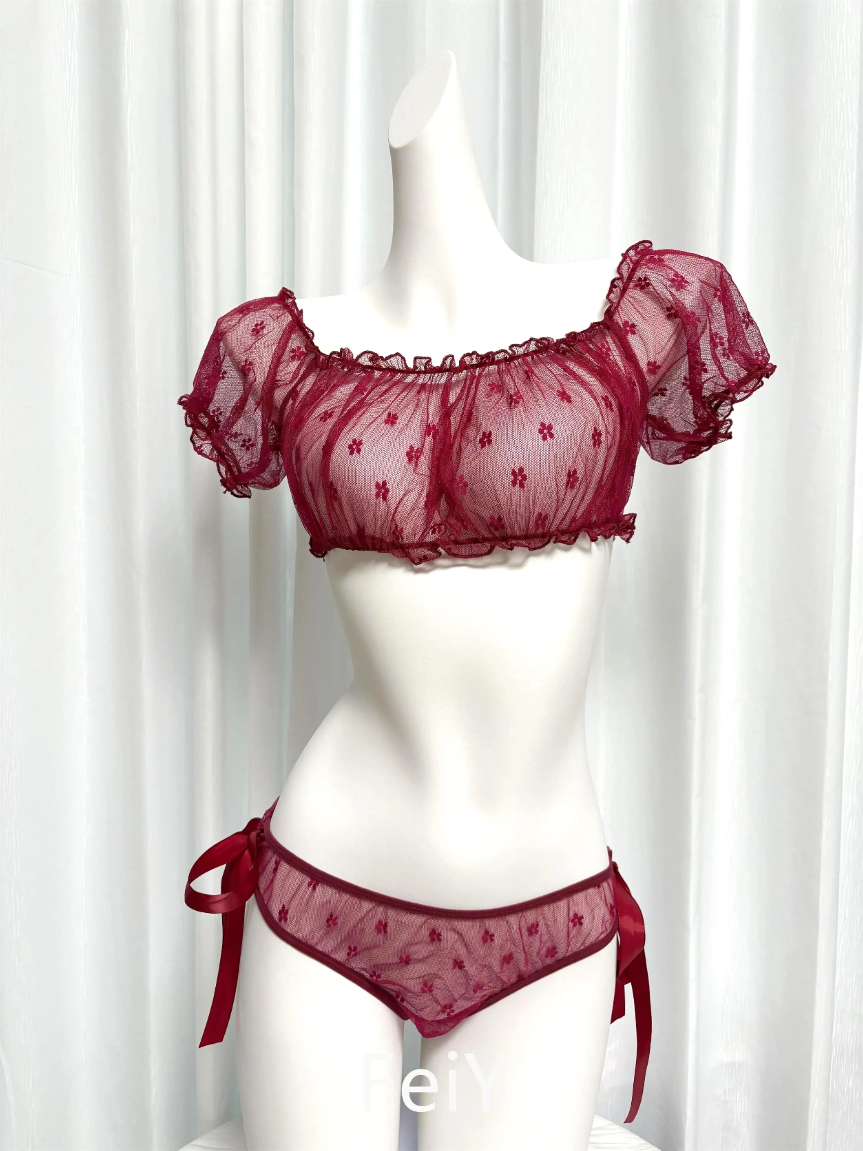 

Sexy toi for Women Set Lace Triangle Lingerie Sheer Mesh Bikini Lingerie Adult Supplies Lace-trimmed Seductive Bikini Lingerie