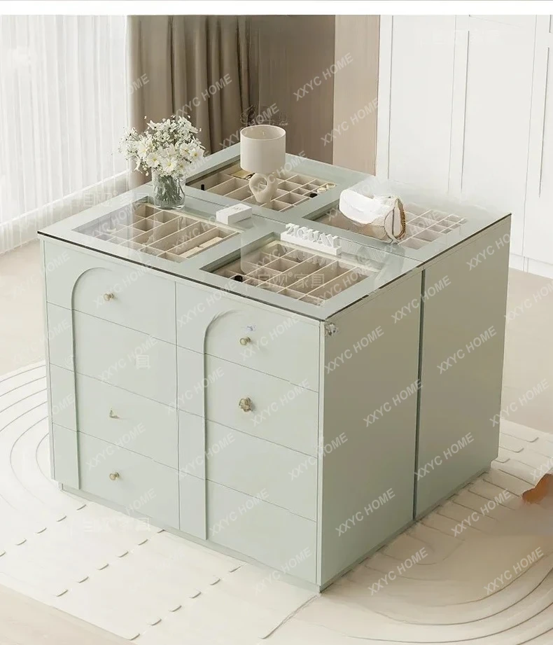 

L Cabinet Integrated Cloakroom Middle Island Bedroom Jewelry Decorative Cabinet with Glass