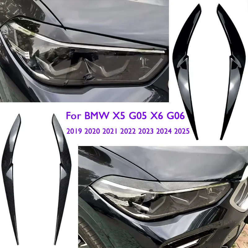 Car Headlight Eyebrows For BMW X5 G05 X6 G06 2019 2020 2021 2022 2023 2024 2025 Eyelids Trim  Auto Body Kits Car Accessories