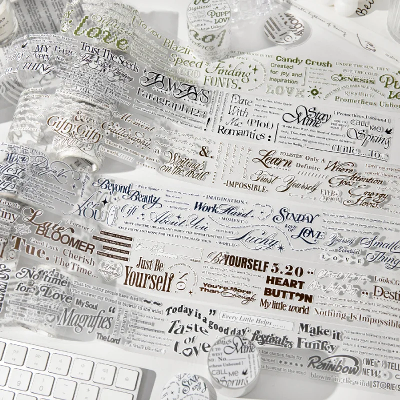 

1 шт. декоративная клейкая лента для творчества в японском стиле, с медленным текстом, оставляющая пространство для молчания, Washi-лента, маскирующая лента, наклейки, канцелярские товары