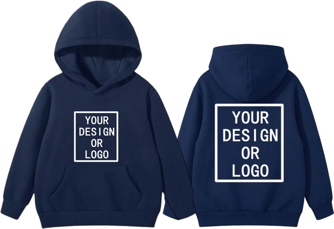 Kids Custom Hoodie Print Your Design Logo New Boys Girls Pullover Hooded Front and Back Personalized Casual Long Sleeve Hoodies