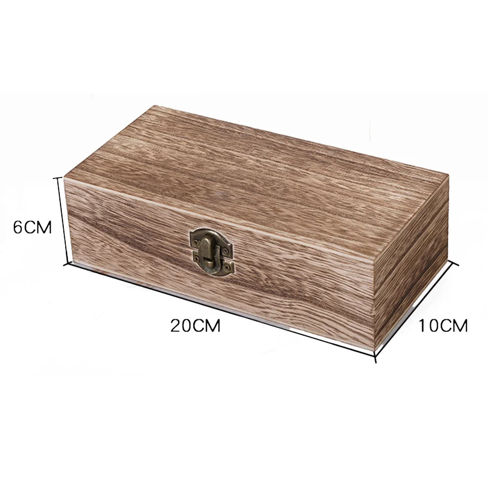 1 Pcs Compact Rectangular Wooden Container With Retro Buckle And Natural Wood Visible For Decorative And Practical Use