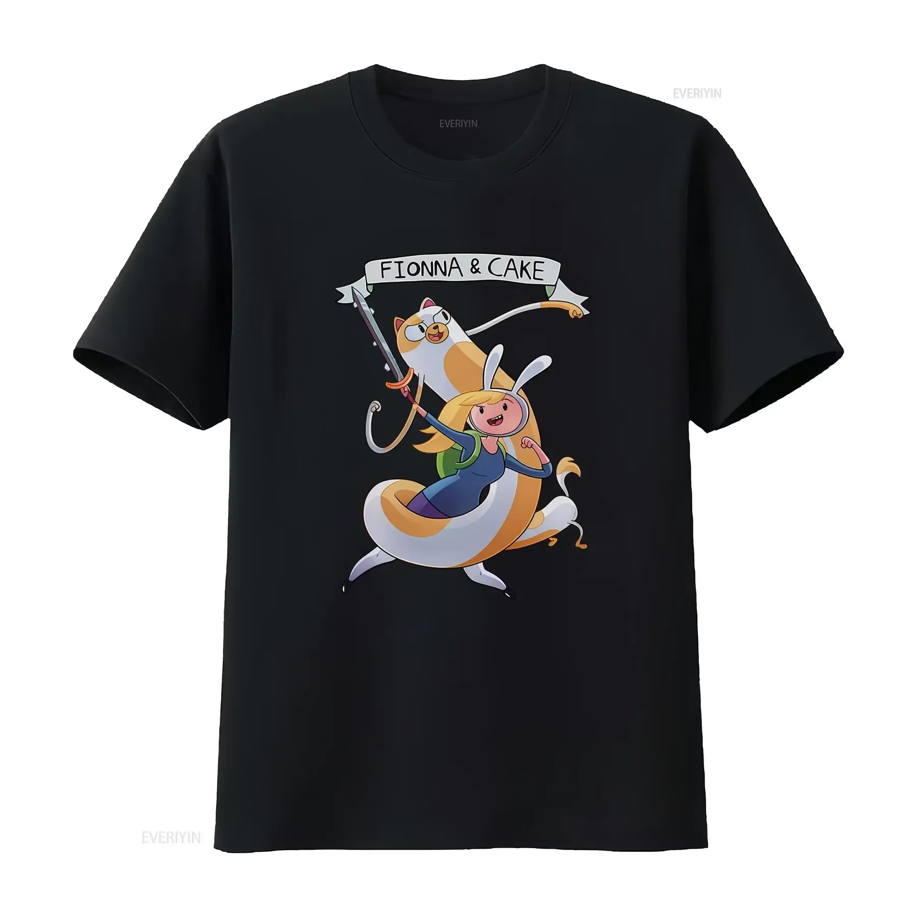 Camiseta con estampado de dibujos animados de Fionna and Cake para tallas FNC 22380, estilo vintage, lavado, suave, transpirable, informal, con gráfico de moda, elegante