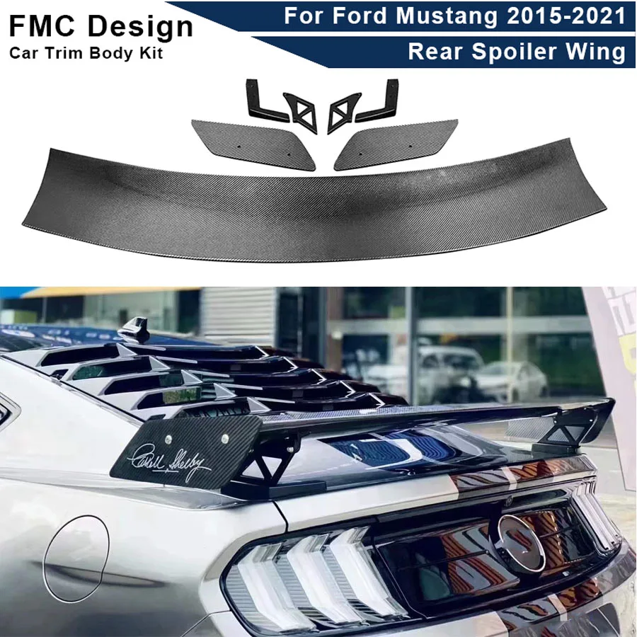 For Ford Mustang GT500 2015-2021 Carbon Fiber Car Rear Trunk Spoiler Rear Wing Tail Wing Parts Upgrade Body kit