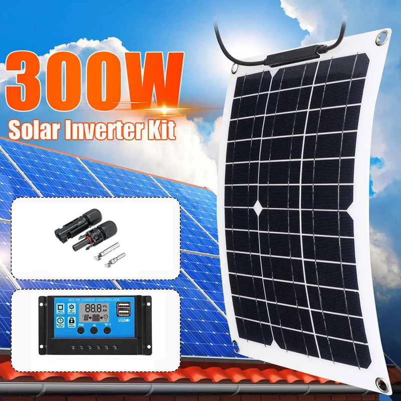 

15W Solar Panel 18V Solar Controller 10A 20A 30A 40A 50A 60A Package Car Yacht Boat Charger 300W