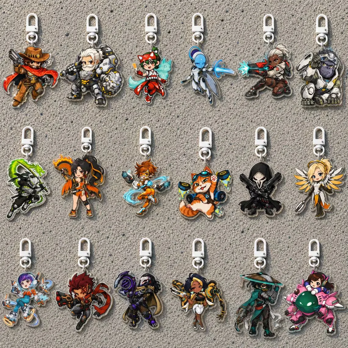 Overwatch Acrylic Keychain Series Game Player Gift Collectible Keychains for Fans