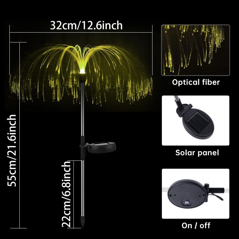 

1pcs Solar Garden Lights Outdoor Waterproof Jellyfish Lawn Light RGB Changing Color Landscape Light for Yard/Pathway/Holiday