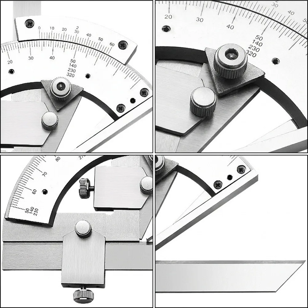 Stainless Steel Angle Measuring Instrument Featuring Scale Engraving and Smooth Rotation for Workshop Accuracy