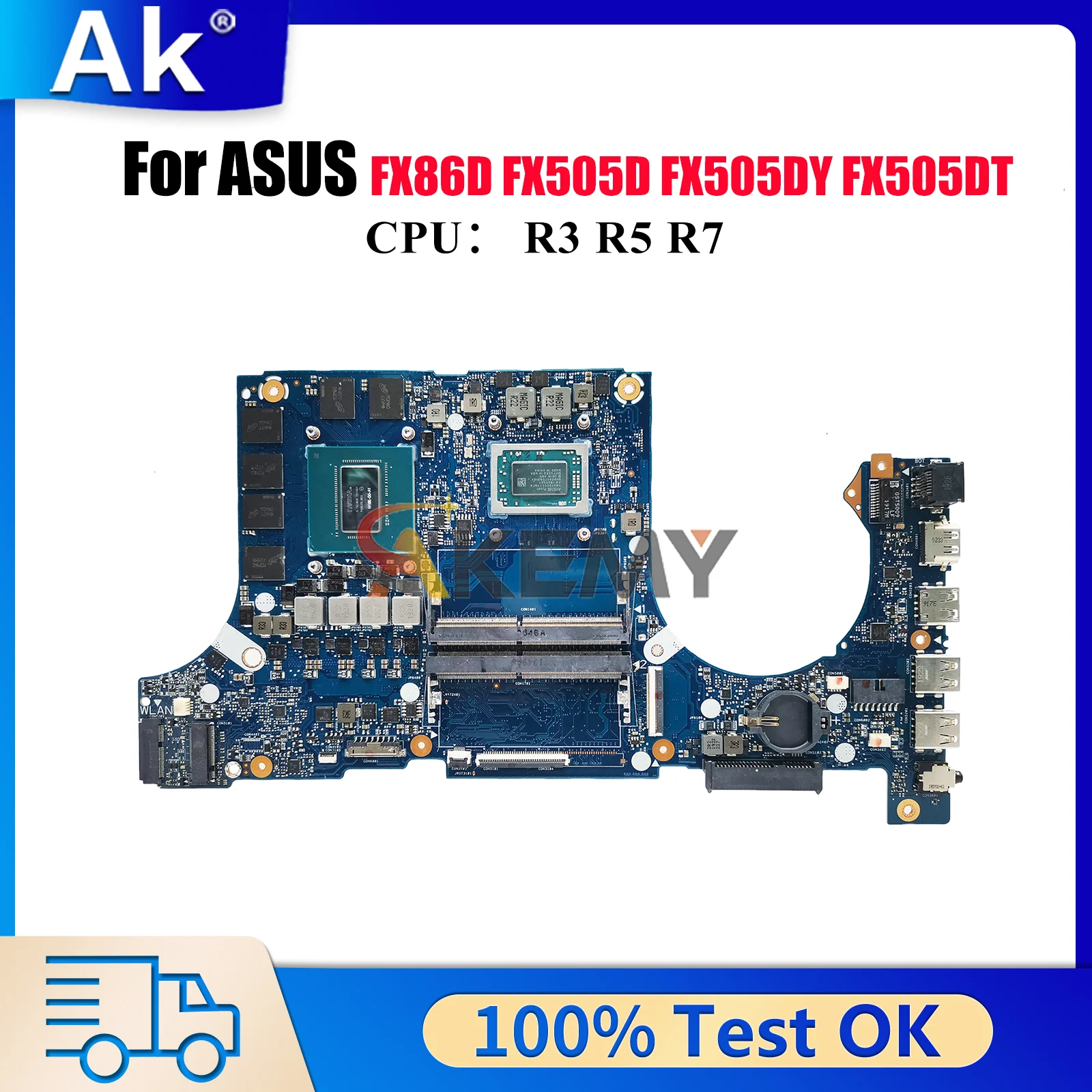 

FX505DU Материнская плата для ноутбука ASUS TUF Gaming FX86FD FX505 FX86FE FX505GU FX505GV FX505GM Материнская плата для ноутбука с процессором R3 R5 R7