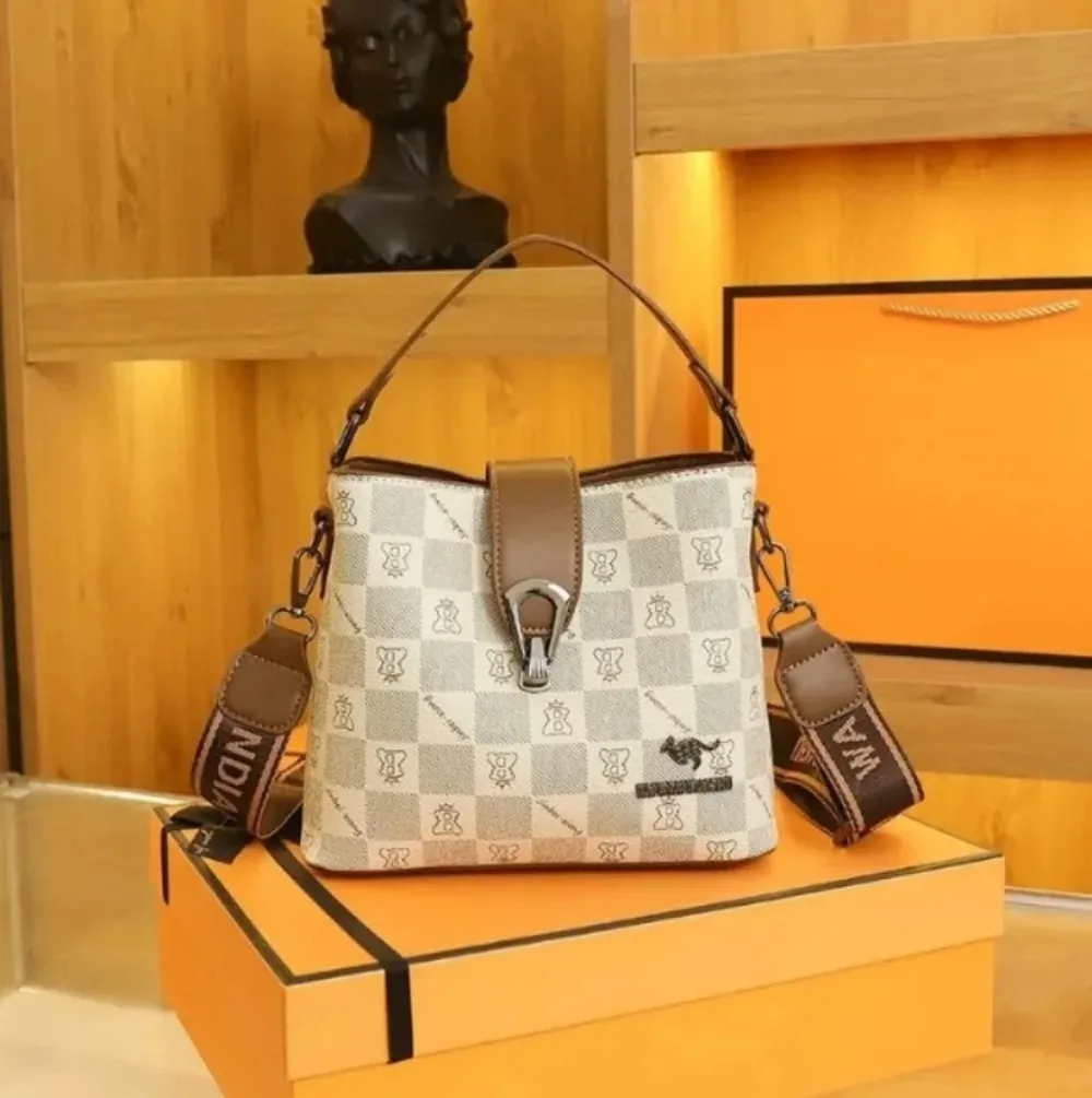 حقيبة دلو كلاسيكية جديدة متعددة الاستخدامات للنساء، حقيبة كتف وحقيبة يد أنيقة بتصميم فريد، حقيبة كروس #2