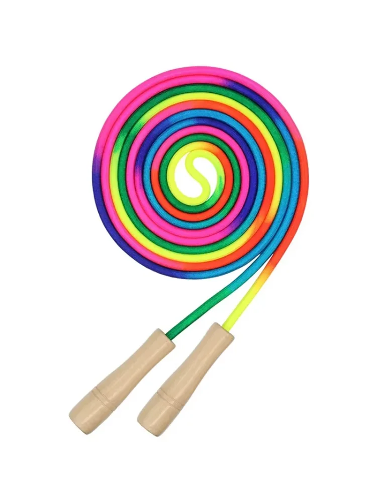 5M Rainbow Long Rope Group Skipping Children Students Speed -Fit Jump With Anti-Slip Handle School Elementary Outdoor Sports