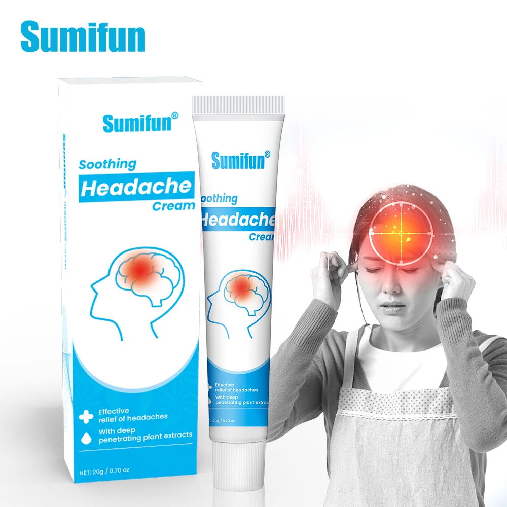 

20g/box Sumifun Migraine Headache Relief Cream Brain Nerve Pain Medical Plaster Dizziness Neuralgia Painkiller Care Ointment