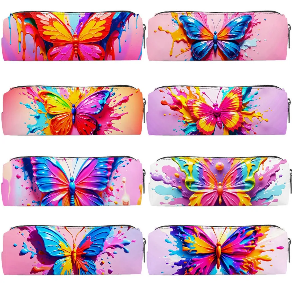 

Large Capacity Makeup Brush Storage Bag Travel Storage Bag Portable Storage Bag Colorful Butterfly Print Cosmetics Storage Bag