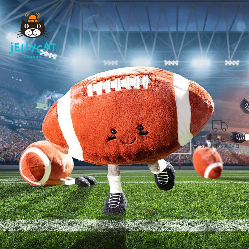 

Плюшевая игрушка Jellycat Fun Sports в виде американского футбола, забавная кукла-компаньон, подарок, украшение