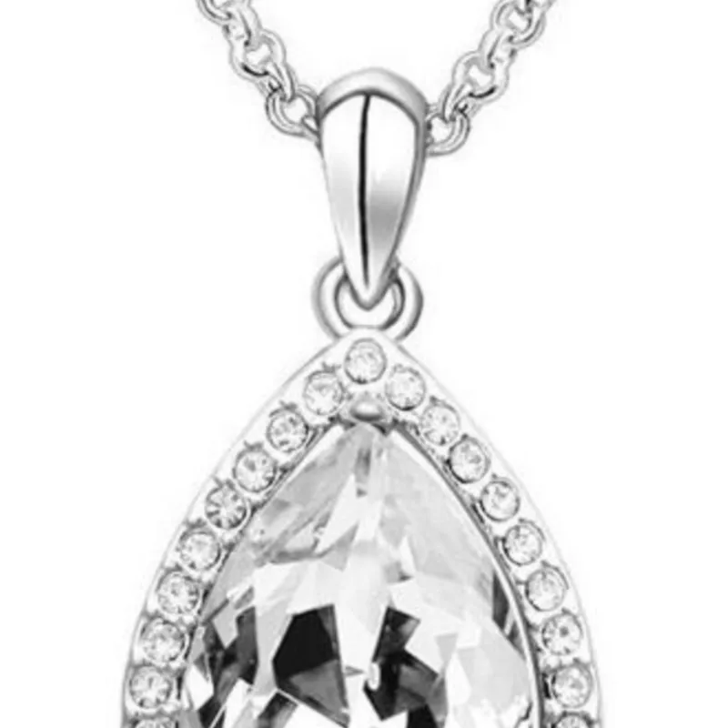 Crystal water dropshipping pendant necklace teardrop Accessories fashion jewelry charms girls birthday gifts quality shine party