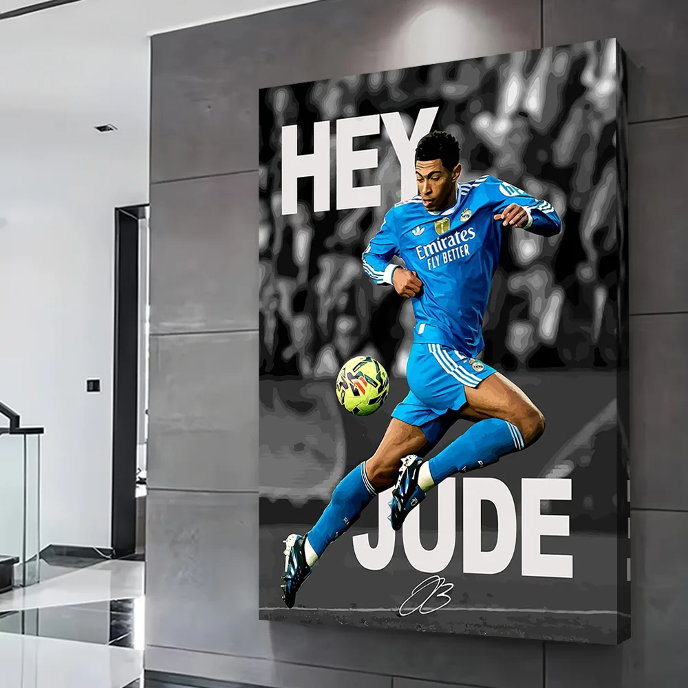 Hey Jude Soccer Player Printing Poster Customizable Pictures Wall Art Canvas Painting for Room Decorations Bathroom Decor Mural