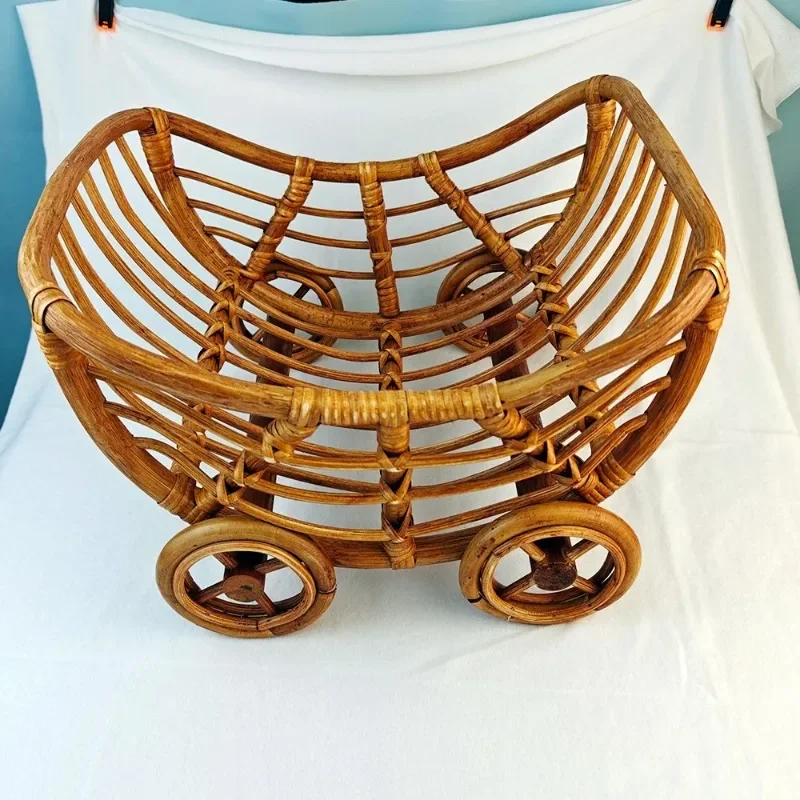 New Handmade Rattan Weaving Instagram Newborn Photography Props Full Moon Shooting Props Rattan Baby Basket Studio Baby Posing