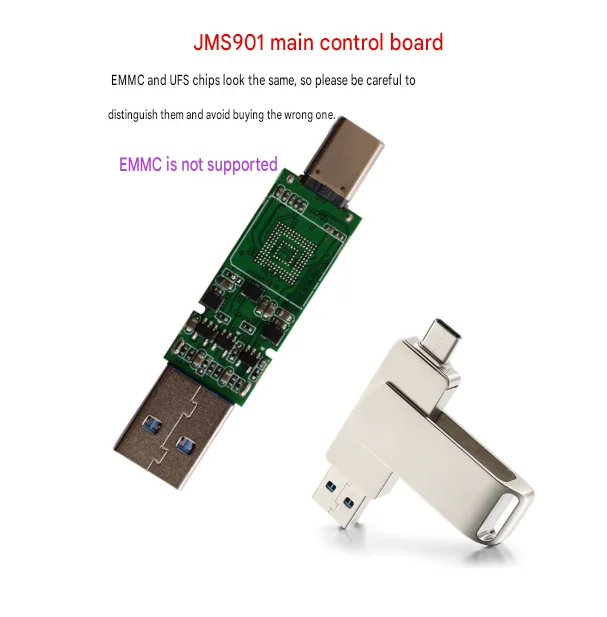 Silicon Motion SM3350 jmS901 Android BGA153 UFS Mobile Phone Font Library to USB Flash Drive DIY High-Speed Controller PCB Board
