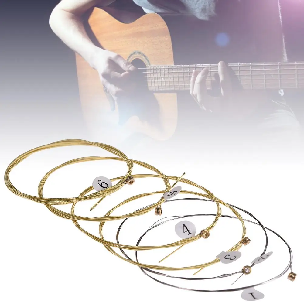 Universal Acoustic Guitar String Brass Hexagonal Steel Core Strings For Musical Instruments wood Guitars Strings Guitar Part