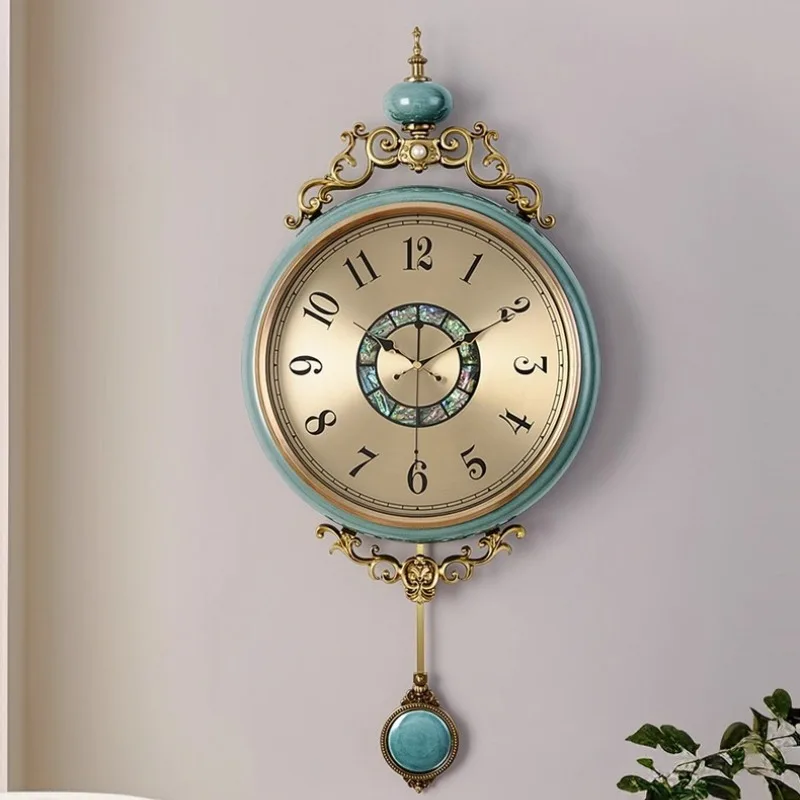Living Room Table Art Mural Aesthetic Minimalist Quartz Creative Wall Clocks Korean Vintage Horloge Murale Room Decorations