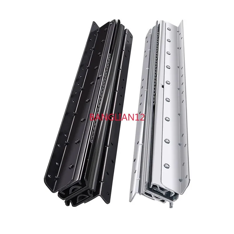 Stair bottom cabinet slide rail silent thickened shoe cabinet three-section rail support bottom damping buffer guide rail