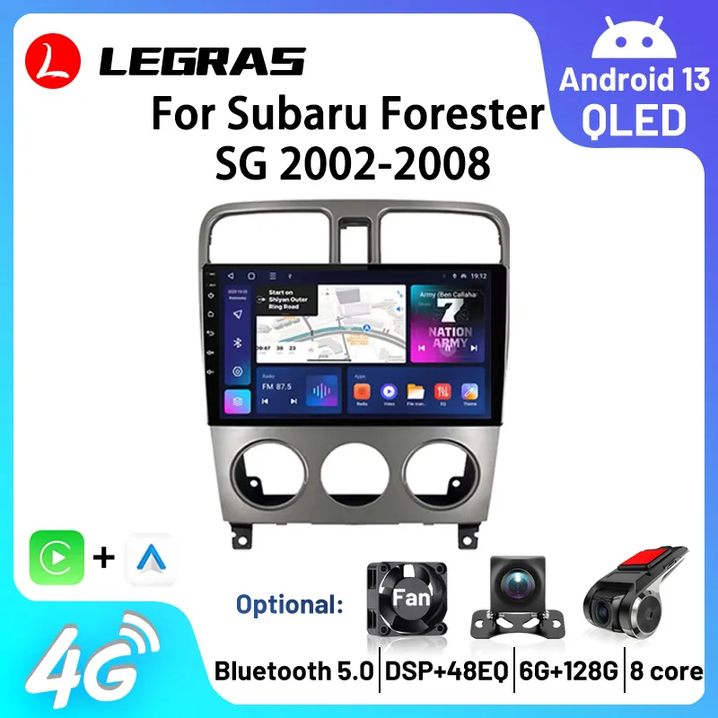 2Din Car Stereo Radio For Subaru Forester SG 2002-2008 CarPlay Android Auto Multimedia Player GPS Navigation Bluetooth Autoradio