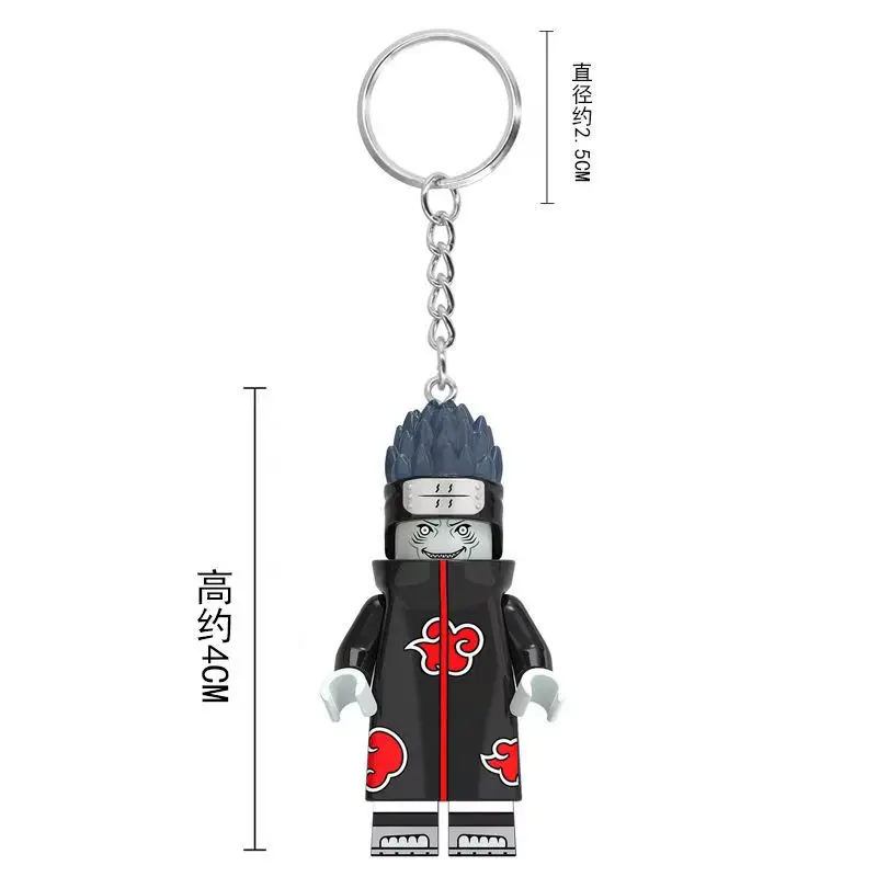 6style Schöner handgefertigter 3D-Cartoon-Naruto-Anime-Schlüsselanhänger, niedliche Mini-Bewegungsfiguren, Kopfmontage-Schlüsselanhänger, Geschenk