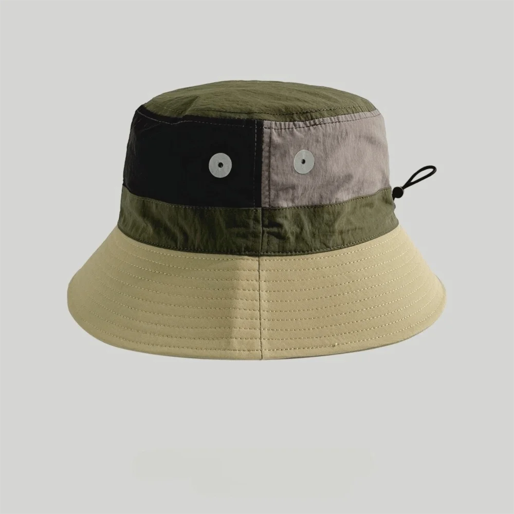 Image of Modischer, atmungsaktiver, schnelltrocknender Bucket Hat, leichter, dünner Patchwork-Fischerhut, UV-Schutz, faltbare Sonnenkappe für den Außenbereich