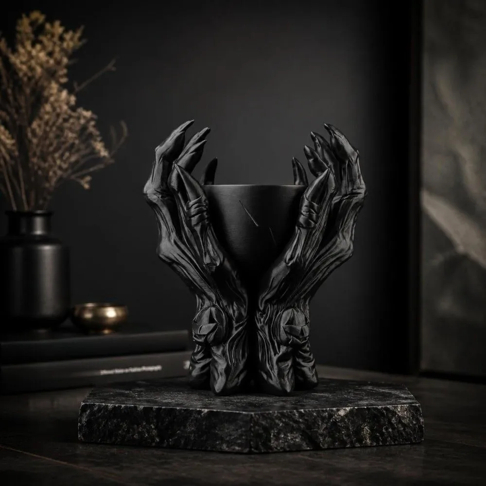 Dark Style Ornaments Skeleton Claw Statue Gothic Style Devil Claw Halloween Decorations 3D Printed Desktop Decoration Table