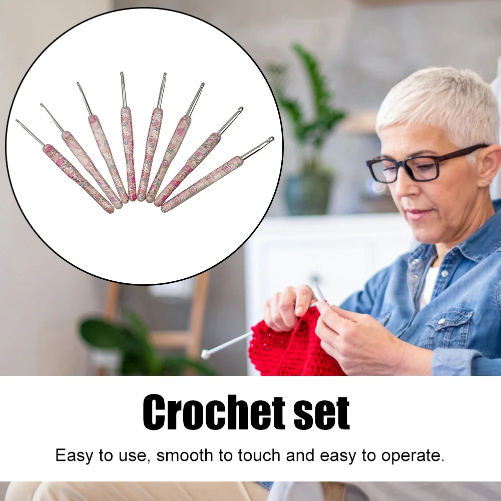 8Pcs Knitting Needles Kit Aluminum Knitted Crochet Kit DIY Yarn Craft Knitting Needles 2.5-6.0mm Sweater Weave Sewing Tool