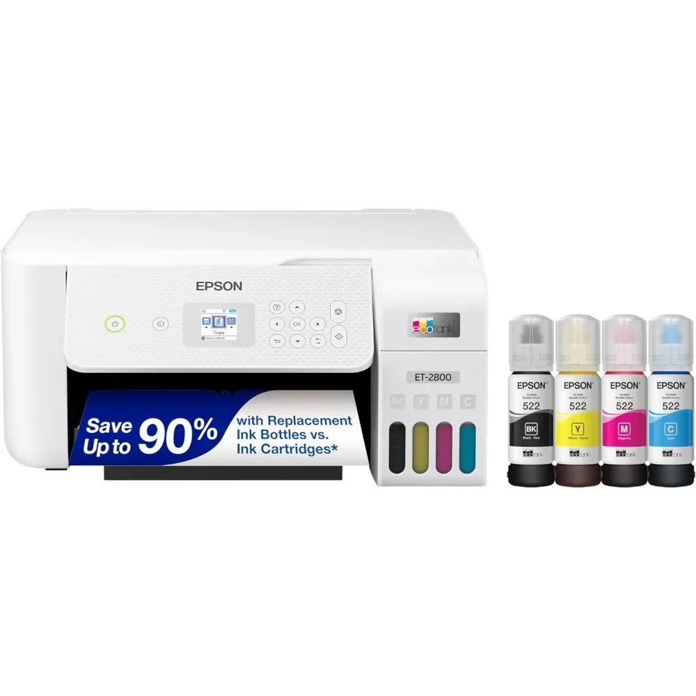 ET-2800 Wireless Color All-in-One Cartridge-Free Supertank Printer with Scan and Copy â€“ The Ideal Basic Home Printer