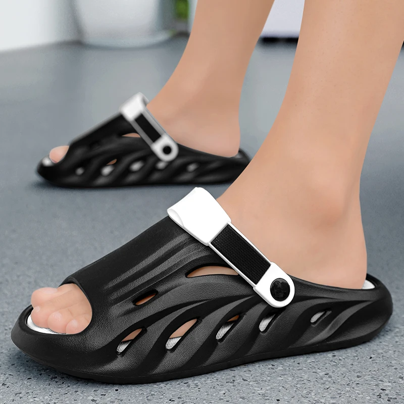 

Новые мужские тапочки, летние повседневные шлепанцы на мягкой подошве из ЭВА, легкая обувь для прогулок и пешего туризма, обувь для отдыха на толстой подошве