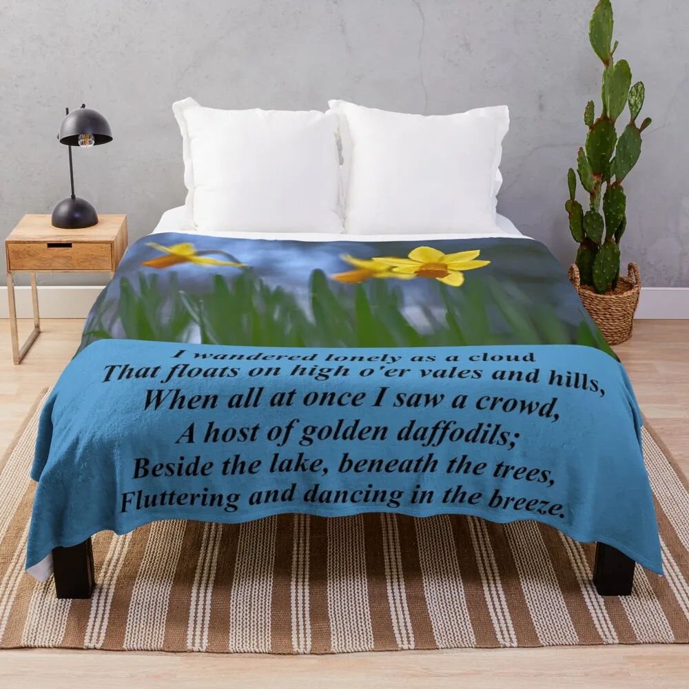 

William Wordsworth Daffodils Throw Blanket